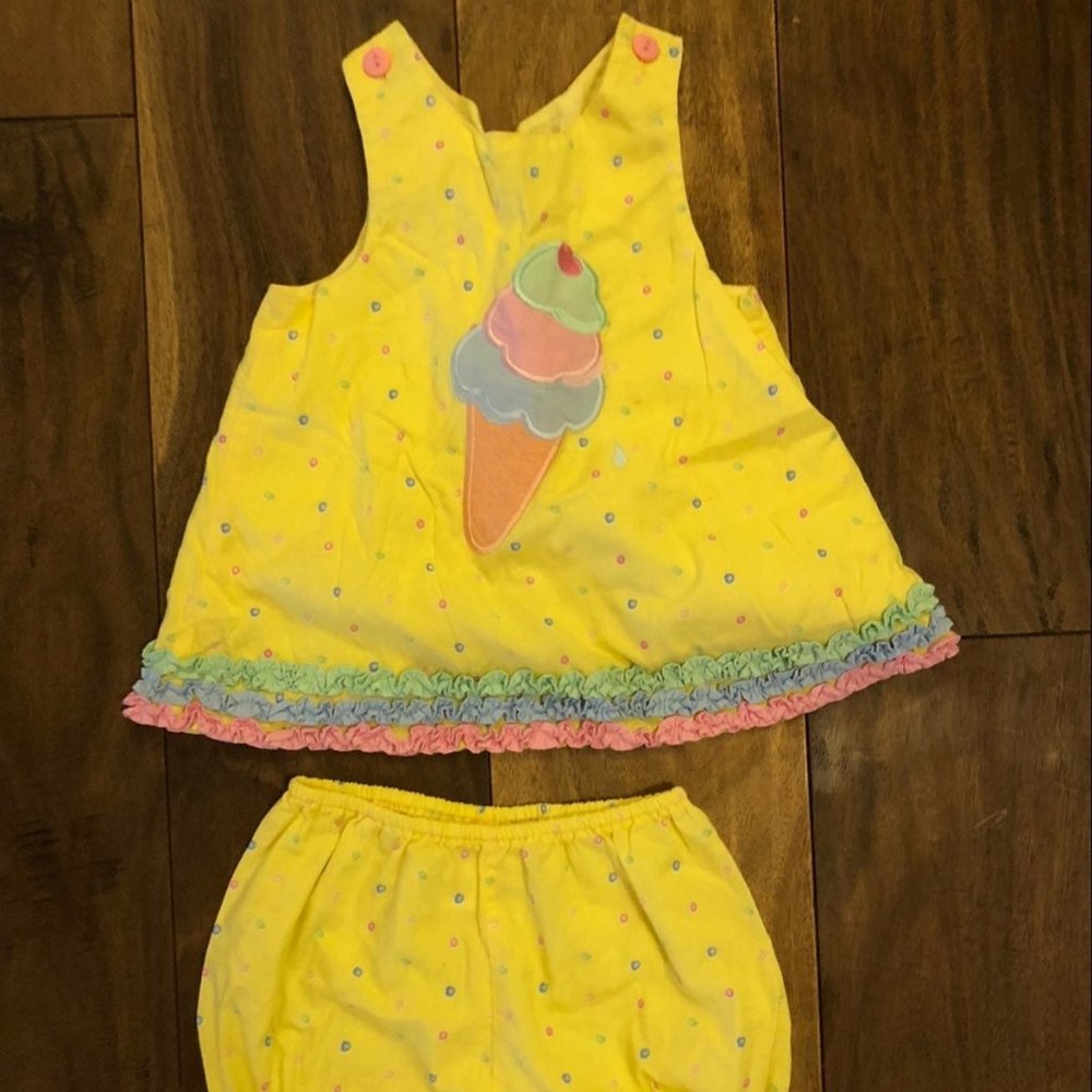 Beautiful Yellow Ice Cream Toddler Girl 2-Piece Se